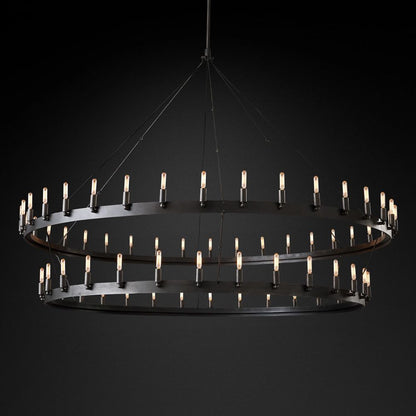 Camina Vintage Filament 2-Tier Round Chandelier 73‘’D