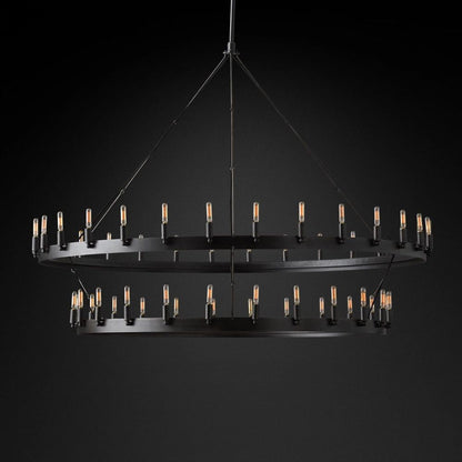 Camina Vintage Filament 2-Tier Round Chandelier 63‘’D