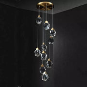 Slipe Faceted Crystal Prisms Chandeliers For Staircase