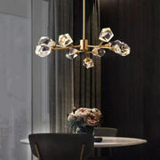 Slipe Faceted Oval Chandelier For Living Room