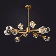 Slipe Faceted Oval Chandelier For Living Room