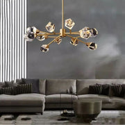 Slipe Faceted Oval Chandelier For Living Room