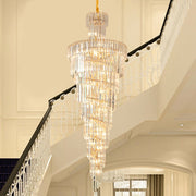 blushlighting D39.4"*H236.2"/ 58 Lights Fabulous Extra Length modern Spiral Chandelier Long Crystal Ceiling Lighting For  2story house