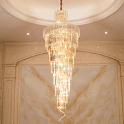 blushlighting D39.4"*H236.2"/ 58 Lights Fancy Extra Length modern Spiral Chandelier Long Crystal Chandelier For Hallway 