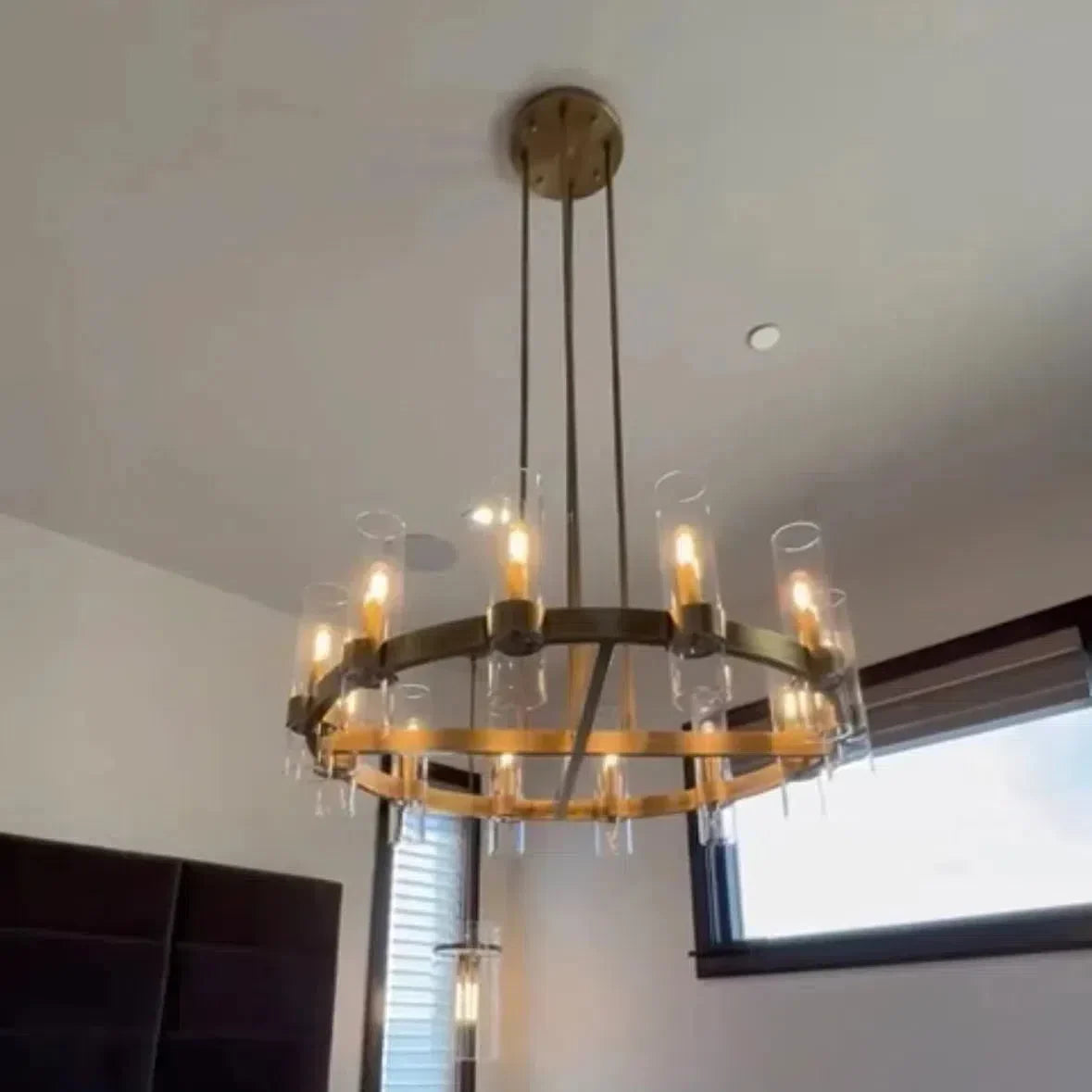 Lavelle Round Glass Chandelier 36"