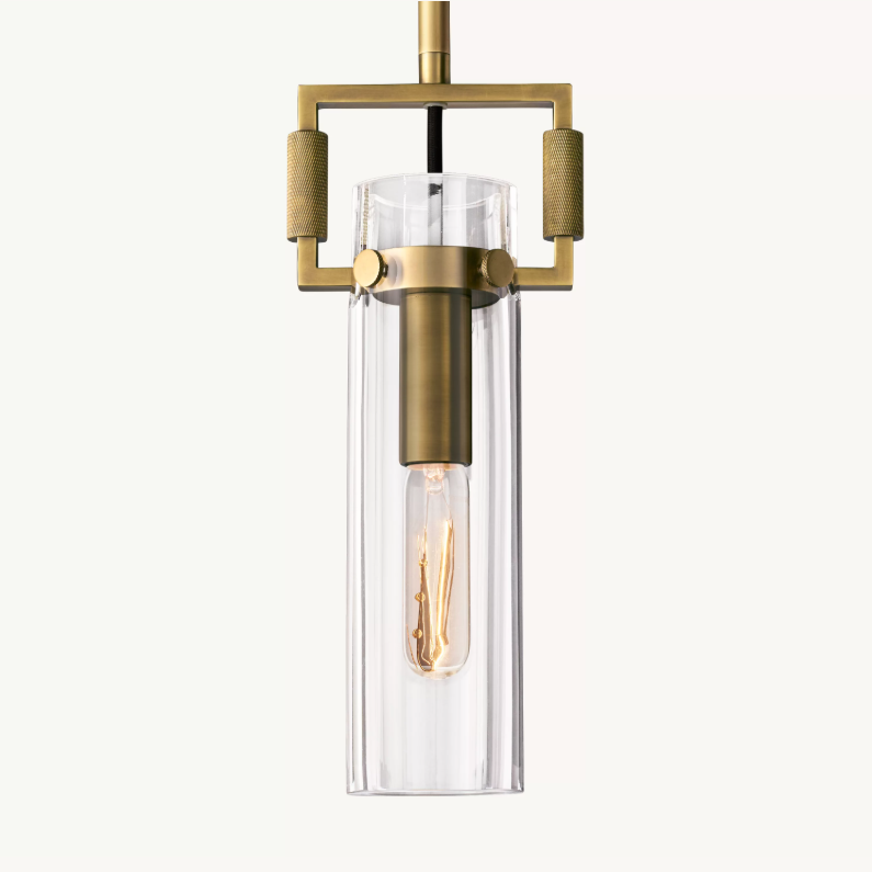 Machine Glass Cylinder Pendant