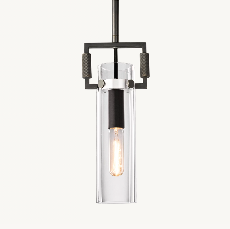 Machine Glass Cylinder Pendant