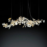 Raven Porcelain Linear Chandelier Gold