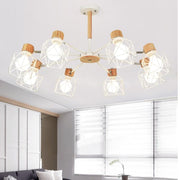 Blushlighting® Modern Creative Wooden Ceiling Chandelier for Living Room, Bedroom White / 8 Lights