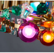 Blushlighting® Modern drum colorful crystal LED Chandelier for living room, dining room image | luxury lighting | colorful lamps