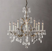 Rococo Iron Crystal Round Chandelier 28"