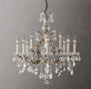 Rococo Iron Crystal Round Chandelier 28"