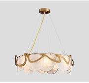 Blushlighting® Drum gold design glass light fixture Imitation marble / 23.5'' / Warm light (3000K)/ Dimmable