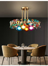 Blushlighting® Modern drum colorful crystal LED Chandelier for living room, dining room image | luxury lighting | colorful lamps