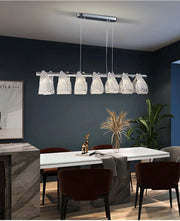 Blushlighting® Kitchen island glass light fixtures. Modern chandelier for dining room