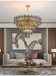 Blushlighting® Contemporary smoky gray chandelier for living room, bedroom Smokey gray / Warm Light/ Dimmable / 19.7''