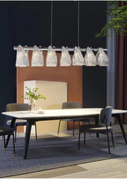 Blushlighting® Kitchen island glass light fixtures. Modern chandelier for dining room