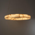 Halo Ring Alabaster Natural Stone Chandelier - Blushlighting