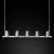 Cielle Island Linear Chandelier Clear Glass for Kitchen