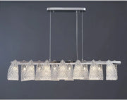 Blushlighting® Kitchen island glass light fixtures. Modern chandelier for dining room