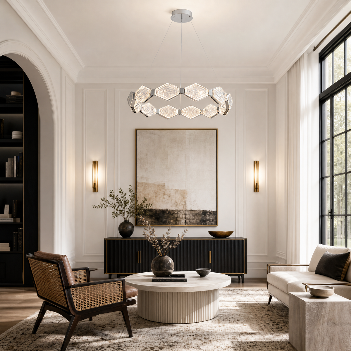 Hexon Foyer Chandelier Contemporary