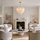 Hollis Modern Alabaster Tiered Chandelier