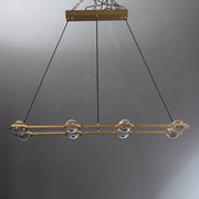 Elara Planet Rectangular Chandelier 54", For Dining Room