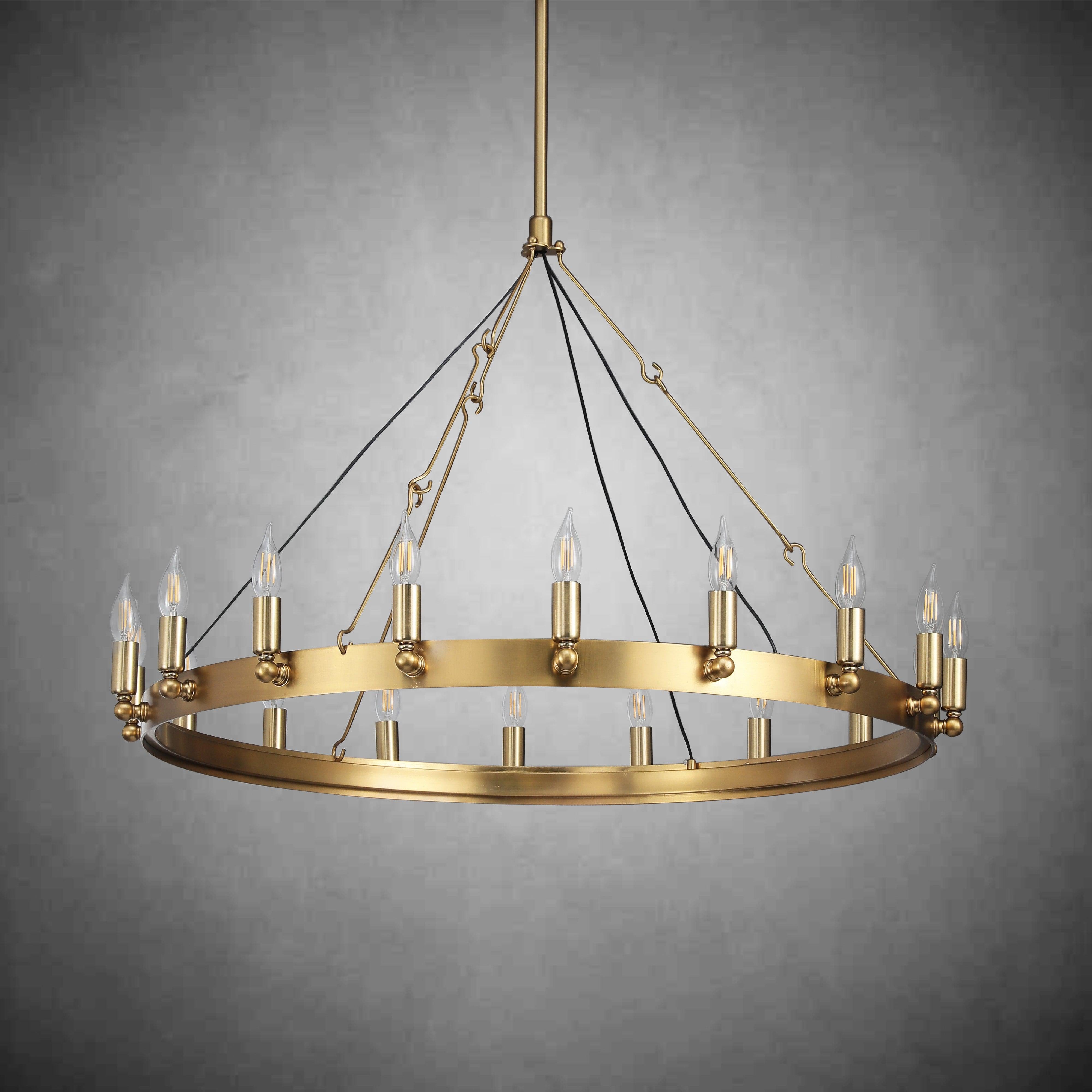 Camina Vintage Candelabra Round Chandelier 26"
