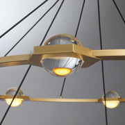 Elara Planet Modern Round Two-Tier Chandelier For Living Room, Foyer Chandelier 48"