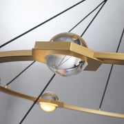 Elara Planet Modern Round Two-Tier Chandelier For Living Room, Foyer Chandelier 48"