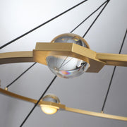 Elara Planet Modern Round Two-Tier Chandelier For Living Room, Foyer Chandelier 60"