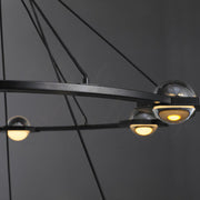 Elara Planet Modern Round Two-Tier Chandelier For Living Room, Foyer Chandelier 48"