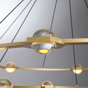 Elara Planet Modern Round Two-Tier Chandelier For Living Room, Foyer Chandelier 48"