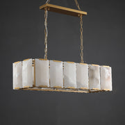Hoden Modern Alabaster Elegant Rectangular Chandelier For Dining Room 42"