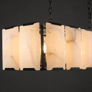 Hoden Modern Alabaster Elegant Rectangular Chandelier For Dining Room 74"