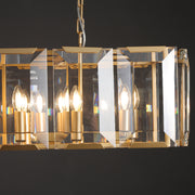 Hoden Modern Crystal Rectangular Chandelier For Dining Room 62"