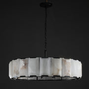 Hoden Modern Alabaster Elegant Round Chandelier For Living Room