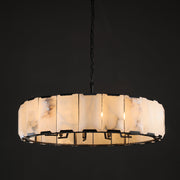 Hoden Modern Alabaster Elegant Round Chandelier For Living Room 43"