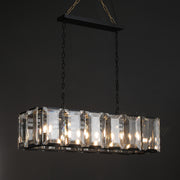 Hoden Modern Crystal Rectangular Chandelier For Dining Room 74"