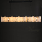 Hoden Modern Alabaster Elegant Rectangular Chandelier For Dining Room, Kitchen Table Chandelier