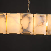 Hoden Modern Alabaster Elegant Rectangular Chandelier For Dining Room 54"
