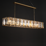 Hoden Modern Crystal Rectangular Chandelier For Dining Room 62"