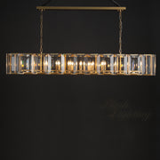 Hoden Modern Crystal Rectangular Chandelier For Dining Room 62"