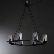 Kiara Modern Glass Round Chandelier 60", Living Room Chandelier