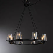 Kiara Modern Glass Round Chandelier 60", Living Room Chandelier