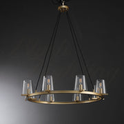 Kiara Modern Glass Round Chandelier 60", Living Room Chandelier