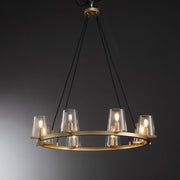 Kiara Modern Glass Round Chandelier 60", Living Room Chandelier