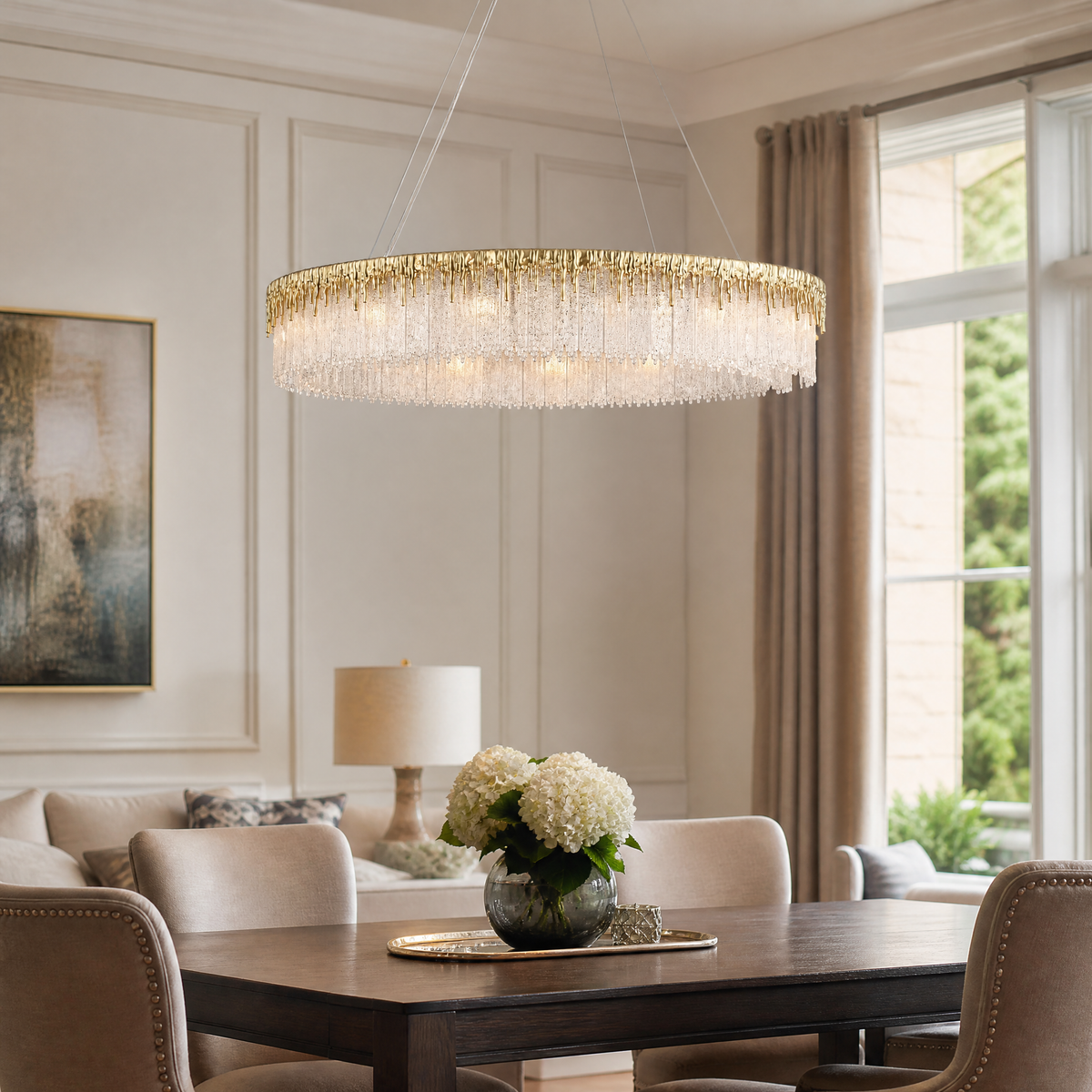 Ice Bloom Glass Chandelier D1000 - Copper