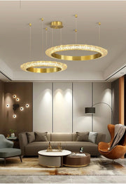 Blushlighting® Gold/black ring led chandelier for living room, dining room, bedroom Gold / 31.5x23.6 / Warm Light