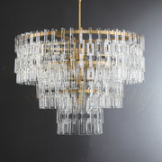 Calista Modern Luxury Tiered Round K9 Crystal Chandelier, Large Chandelier for Staircase